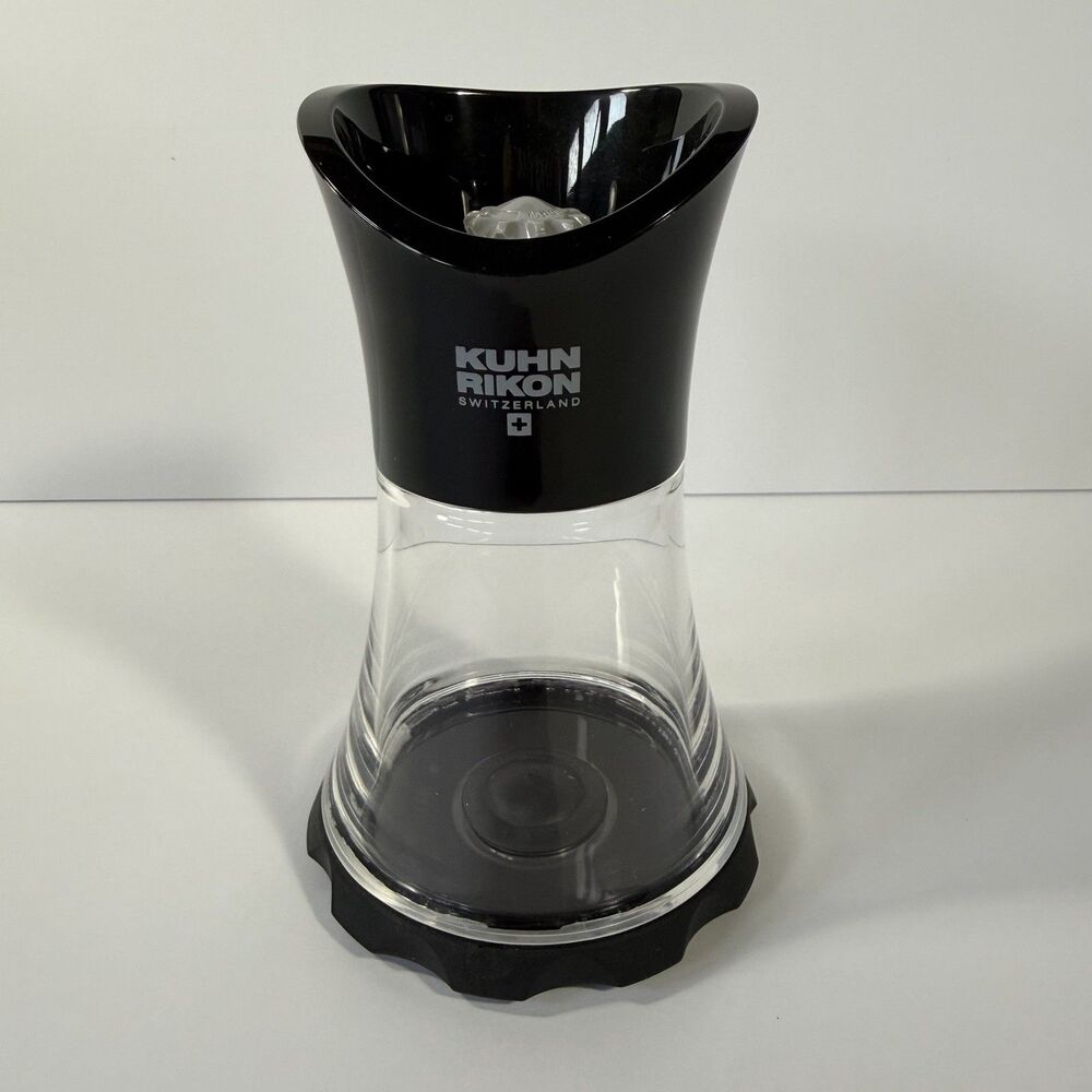 Kuhn Rikon Vase Spice Grinder Salt Pepper Mill Black Swiss Design 6" Tall